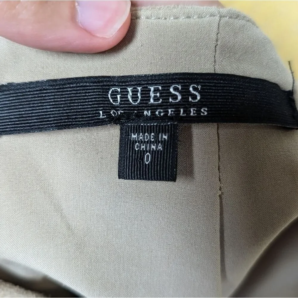 Guess Tan Mini Skirt Side Slit Career Office Size 0